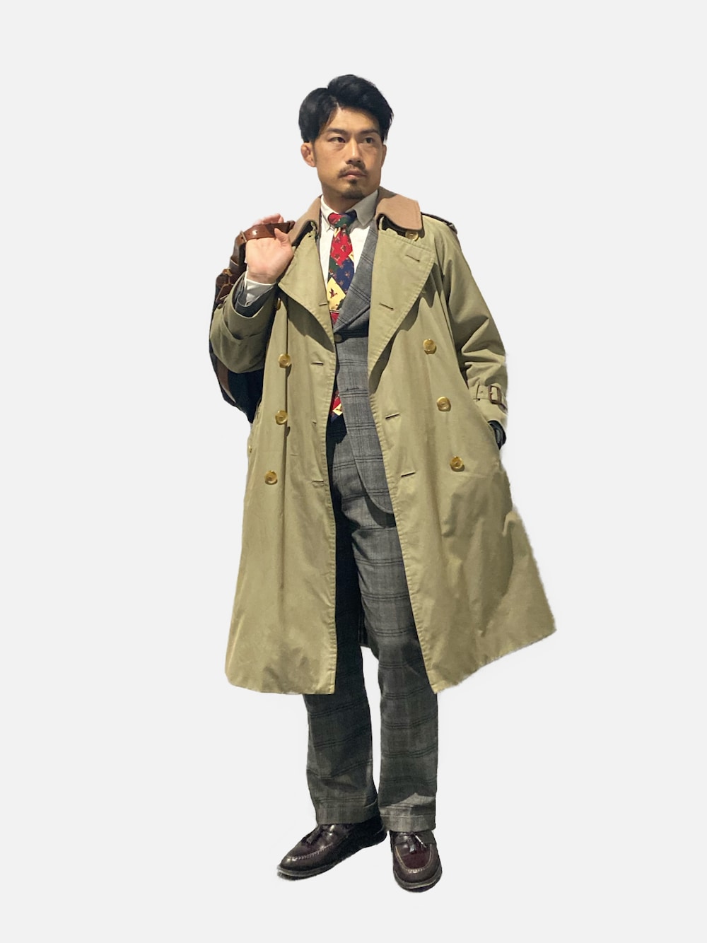 ◾️希少‼︎BURBERRY牛革カウレザーフォックスファートレンチコート◾️