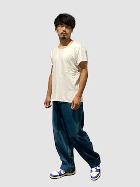 「Levi's RED（リーバイスレッド）のアイテム（トップス）」を使った、KOJIさん（メンズ・174cm）の夏コーディネート