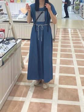 「トポロジー」｜「アイテム（ワンピース/ドレス）」を使った、おと☪︎さん（レディース・162cm）の夏コーディネート