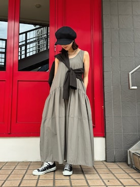 「CONVERSE ALL STAR（コンバースオールスター）のアイテム」を使った、　Hazukiさん（レディース・161cm）の秋コーディネート