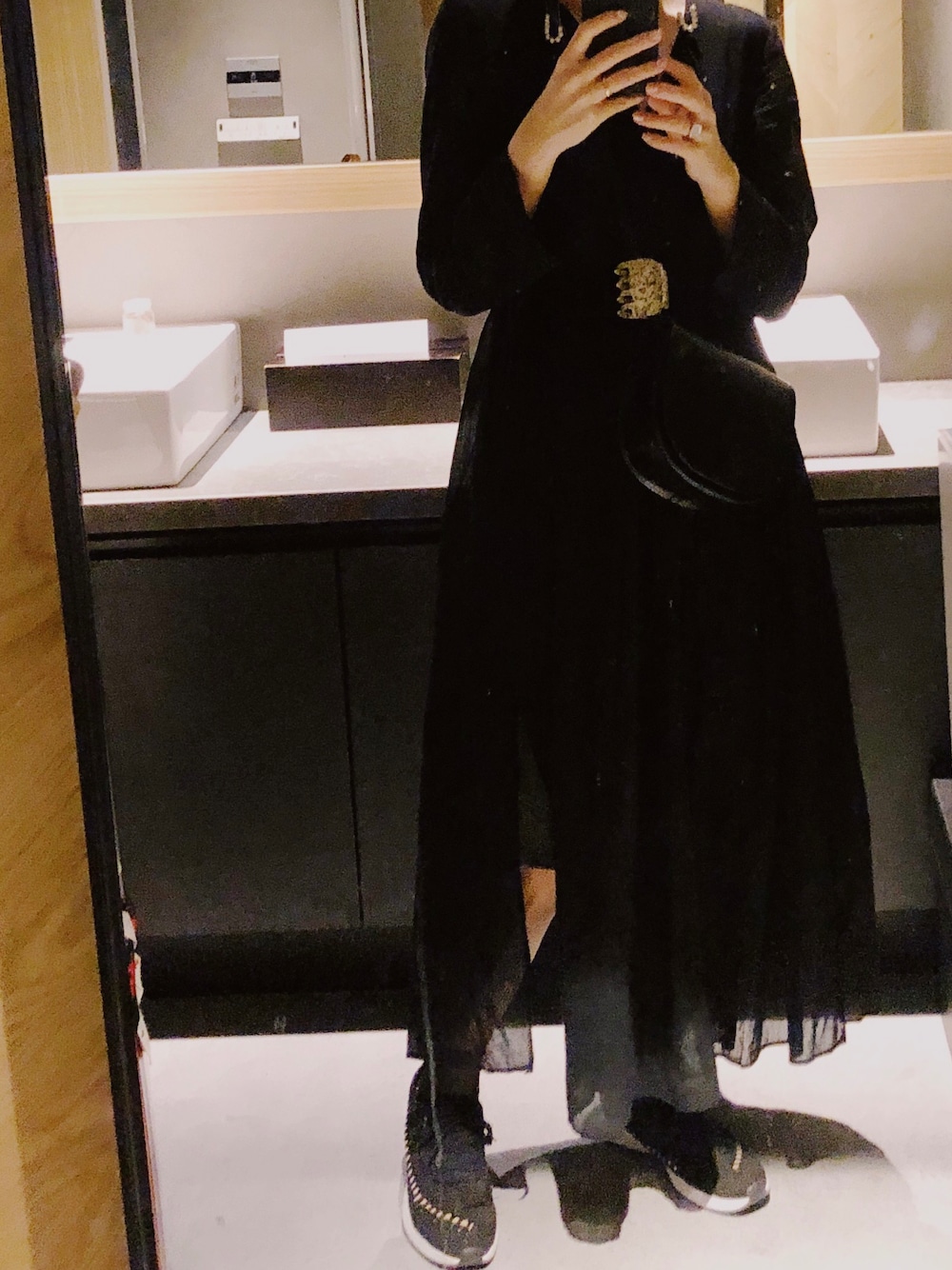「カジュアルコーデ、休日スタイル、秋先取りコーデ、モノトーンコーデ、ootd、オールブラック、ヌキテパ、nequittezpas、aokiyuri」｜「NE QUITTEZ PAS!のアイテム（カーディガン/ボレロ、ブラック系）」を使った、Shihoさん（レディース・159cm）の夏コーディネートの1枚目の写真