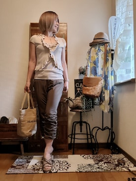 「アイテム（腕時計）」を使った、𝓮𝓽𝓼𝓾*さん（レディース・157cm・40代）の夏コーディネート