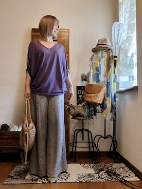 「アイテム（バッグ）」を使った、𝓮𝓽𝓼𝓾*さん（レディース・157cm・40代）の夏コーディネート