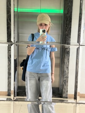 「MLB（メジャーリーグベースボール）のアイテム（キャップ）」を使った、韩YQnQさん（レディース・158cm）の冬コーディネート