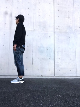 「アイテム（キャップ）」を使った、max190さん（メンズ・170cm）の春コーディネート
