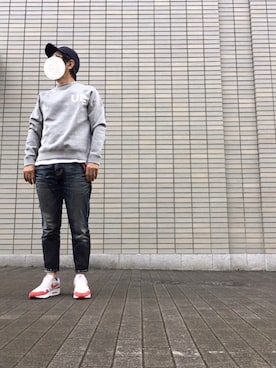 「AIR MAX」｜「アイテム（スウェット）」を使った、max190さん（メンズ・170cm）の秋コーディネート