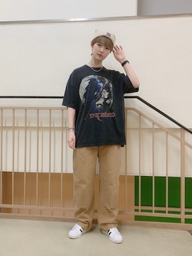 「BEN DAVIS（ベンデイビス）のアイテム（帽子）」を使った、manaさん（レディース・165cm）の夏コーディネート
