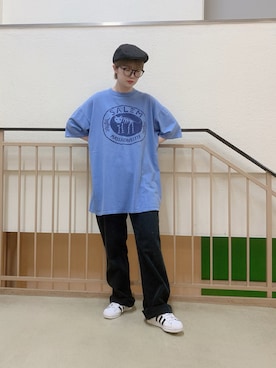 「WEGO（ウィゴー）のアイテム（ハンチング/ベレー帽）」を使った、manaさん（レディース・165cm）の夏コーディネート