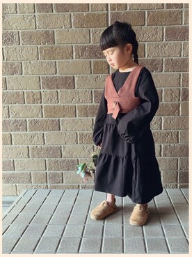 「ヒラキ（ヒラキ）のアイテム（スリッポン）」を使った、聖さん（キッズ・120cm）の春コーディネート