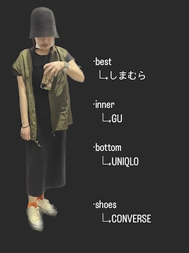 「LAKOLE（ラコレ）のアイテム（帽子）」を使った、akayasさん（レディース・157cm）の春コーディネート
