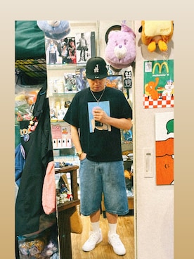 「アイテム（キャップ）」を使った、Yu Shuo Changさん（メンズ・180cm・30代）の夏コーディネート