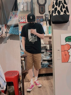 「LOSER MACHINE（ルーサーマシーン）のアイテム」を使った、Yu Shuo Changさん（メンズ・180cm）の夏コーディネート