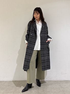 「アイテム（チェスターコート）」を使った、Shihoさん（レディース・168cm）の秋コーディネート
