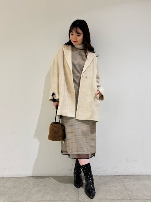 TWツイルチェックワンピース/秋服/冬服/オフィスカジュアル  