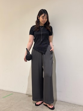 「サテンパンツ」｜Shihoさん（レディース・168cm）の春コーディネート