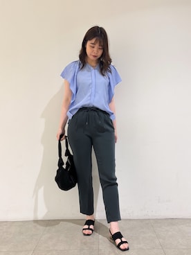 「フリルトップス」｜Shihoさん（レディース・168cm）の夏コーディネート