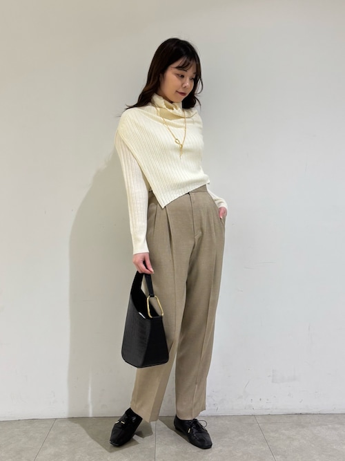 【新色追加！25AW】アシメスヌードリブニット/秋服/冬服/2WAY/スヌード取り外し可能