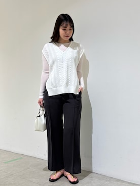 「qualite（カリテ）のアイテム（パンツ）」を使った、Shihoさん（レディース・168cm）の春コーディネート