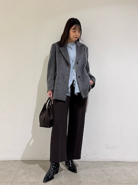 「アイテム（ジャケット/アウター、グレー系）」を使った、Shihoさん（レディース・168cm）の冬コーディネート
