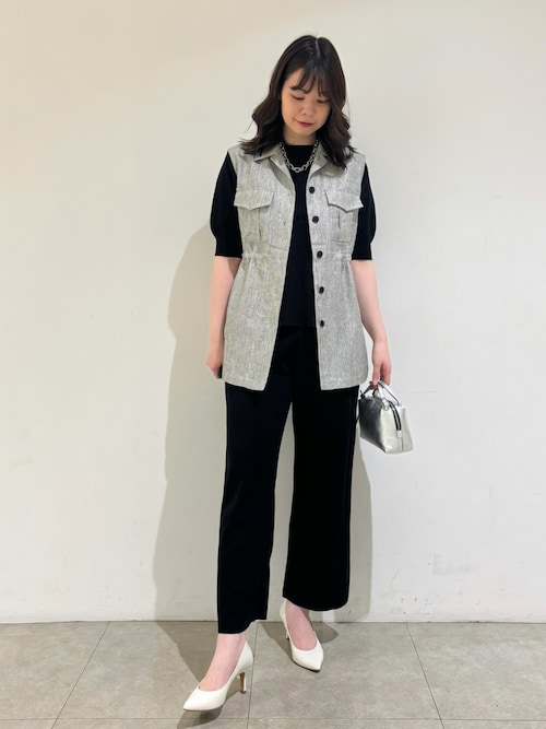 qualite（カリテ） パンツ レーヨンストレッチストレートパンツ