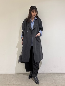 「アイテム（チェスターコート）」を使った、Shihoさん（レディース・168cm）の秋コーディネート