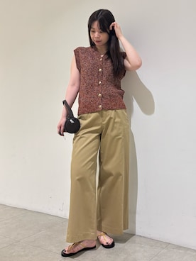 「qualite（カリテ）のドライモール畦ニット（ニット/セーター、オレンジ系）」を使った、Shihoさん（レディース・168cm）の秋コーディネート