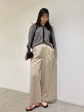 「qualite（カリテ）の【前後着用可能！】ラメ2WAYニット　春服　夏服　オフィスカジュアル　きれいめ（タンクトップ、その他）」を使った、Shihoさん（レディース・168cm）の春コーディネート
