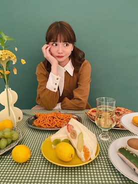 「えりつきワンピース」｜村田倫子さん（レディース・163cm）の秋コーディネート