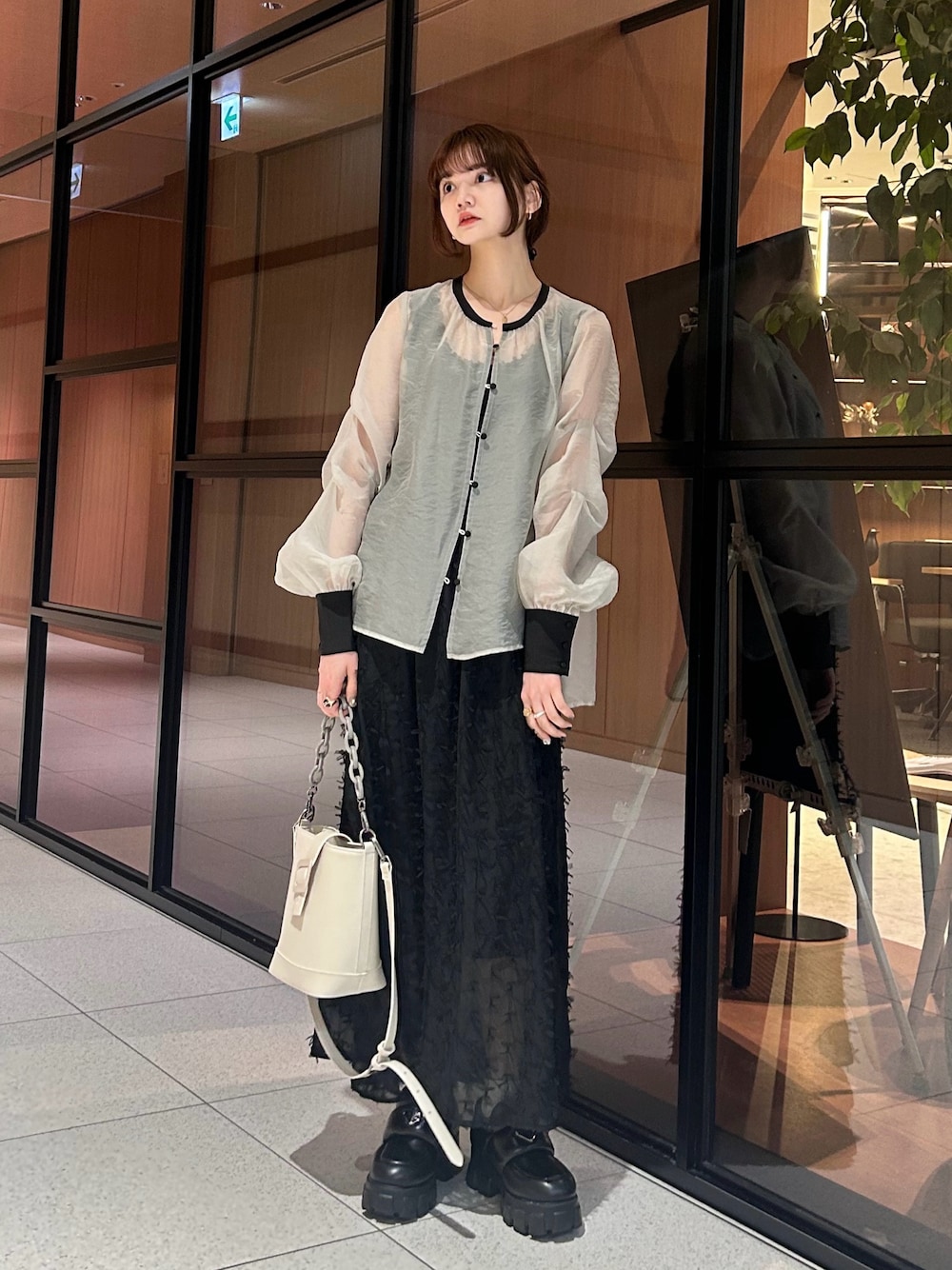 idem（イデム）の「organdy sheer blouse/オーガンジーシアー