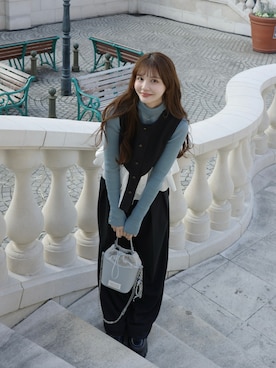 村田倫子さん（レディース・163cm）の冬コーディネート