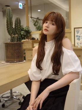 「idem（イデム）のアイテム」を使った、村田倫子さん（レディース・163cm）の夏コーディネート