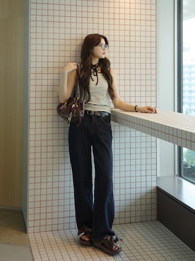 村田倫子さん(レディース・163cm)の夏コーディネート