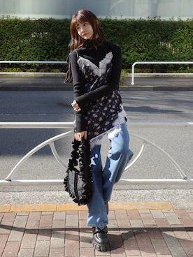 村田倫子さん（レディース・163cm）の春コーディネート