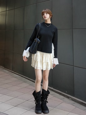 村田倫子さん(レディース・163cm)の秋コーディネート