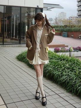 村田倫子さん(レディース・163cm)の冬コーディネート