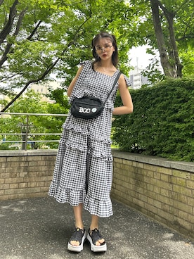 idem ribbon gingham check onepiece