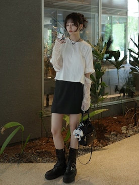 「ANU（アヌ）のアイテム」を使った、村田倫子さん（レディース・163cm）の夏コーディネート