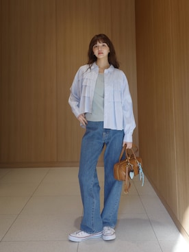 村田倫子さん（レディース・163cm）の春コーディネート