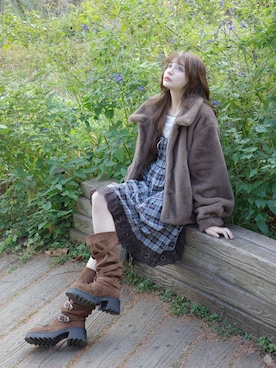 「idem（イデム）のアイテム」を使った、村田倫子さん（レディース・163cm）の冬コーディネート