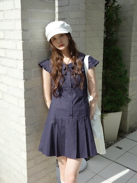 「idem（イデム）のアイテム」を使った、村田倫子さん（レディース・163cm）の夏コーディネート