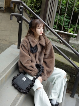村田倫子さん(レディース・163cm)の秋コーディネート