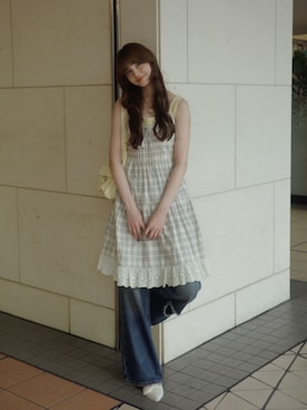 「アイテム（ワンピース/ドレス）」を使った、村田倫子さん（レディース・163cm）の夏コーディネート