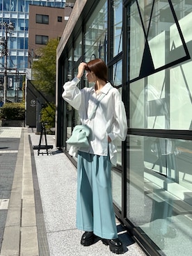 「PRADA（プラダ）のアイテム（ローファー）」を使った、村田倫子さん（レディース・163cm）の春コーディネート