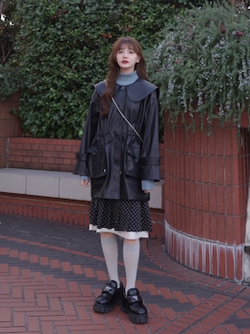 「DISCOAT（ディスコート）のアイテム」を使った、村田倫子さん（レディース・163cm）の冬コーディネート