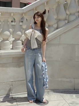 「idem（イデム）のアイテム（バッグ）」を使った、村田倫子さん（レディース・163cm）の夏コーディネート