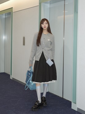 「COMME des GARCONS（コムデギャルソン）のアイテム」を使った、村田倫子さん（レディース・163cm）の秋コーディネート