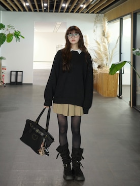 村田倫子さん(レディース・163cm)の冬コーディネート