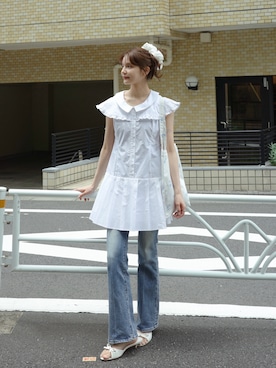 「idem（イデム）のアイテム」を使った、村田倫子さん（レディース・163cm）の夏コーディネート