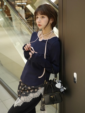 「idem（イデム）のアイテム」を使った、村田倫子さん（レディース・163cm）の冬コーディネート