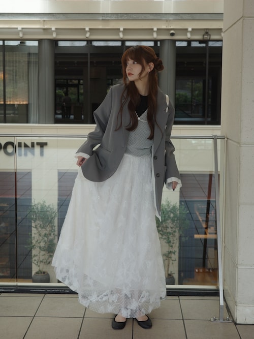 スカート idem volume tulle butterfly dot skirt volume tulle butterfly dot skirt – idem